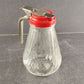 Diner Style Syrup Dispenser Glass Base Melmac Lid Stainless Steel Handle