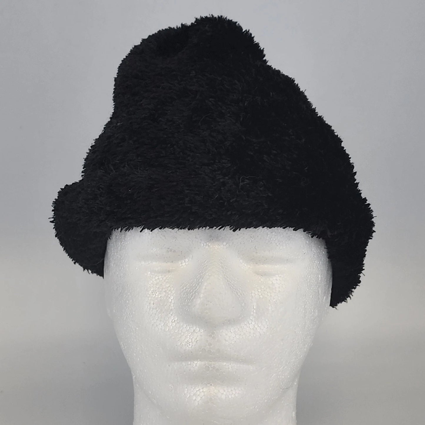 Black Sherpa Lined Beanie Hat Soft Warm Winter Cap Thermal Fleece Lining Unisex