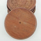 Indian Carved Natural Wooden Coasters Set 6 Floral Rustic Drink Disc 4" Vintage