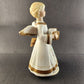 Schmid Ceramic Angel Musical Music Box Accordion Brahms Lullaby Turns Movement
