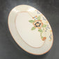 Porcelain Oval Serving Dish Plate 6" Hand Painted Floral Orange Trim Japan