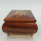 MAPSA Swiss Musical Movement Box Edelweiss Brass Wood Lacquer Music Jewelry Box