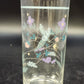 Pfaltzgraff April Floral Highball Tumbler 6.25" Clear Glass Pastel Flowers Vtg