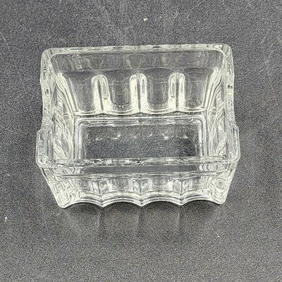 Libbey Sweetener Sugar Packet Holder Ribbed Glass Vintage Clear Caddy 3.5"x2.75"