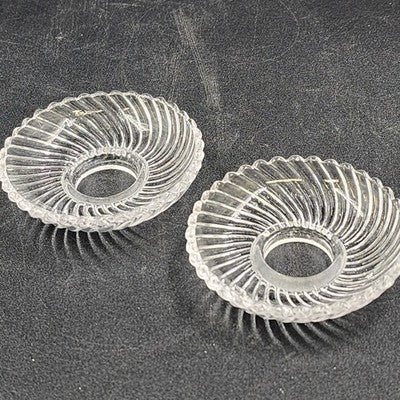 2 Cast Lead Crystal Babiche Candle Cup 3" Chandelier Light Lamp Parts