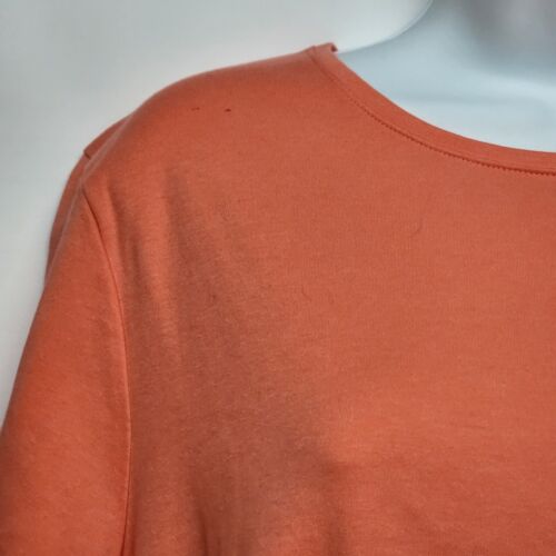 Croft & Barrow Woman's Shirt Size XL Crew Neck Coral Short Sleeve Classic Tee