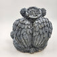 Angel Bear Gray Concrete Stone Statue Seated Halo Wings Cross Garden Decoration