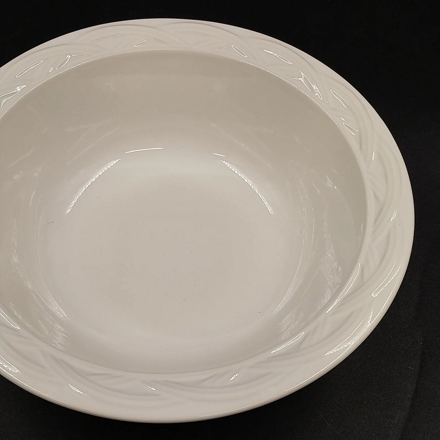 Pfaltzgraff Acadia 9.5" Round Vegetable Serving Bowl Embossed Arches Stoneware