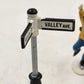 5 Christmas Village Accessory Set People & Street Signs Miniature Figurines