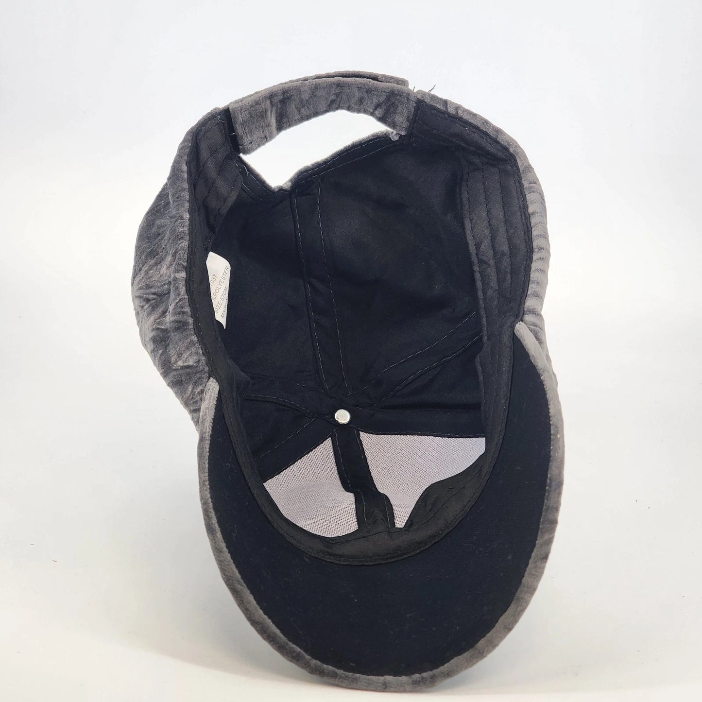 Gray Velour Baseball Cap Hat Soft Polyester Adjustable Hook-Latch Adult China
