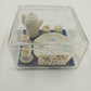 10-Piece Miniature Tea Set White Blue Floral Just For You 2" Decorative