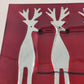 Crate & Barrel Reindeer Platter 17" x 12” Red Glass Serving Tray G7005 Vintage