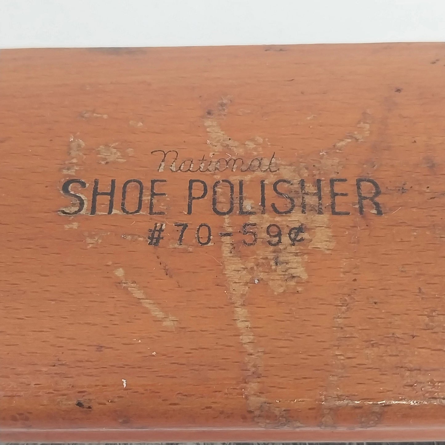 National Shoe Polisher No. 70 Wood Black Horsehair Shine Brush 6¾" USA Vintage