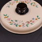 International Heartland Saucepan Lid 9"OD Enamelware Pot Cover Floral Black Knob