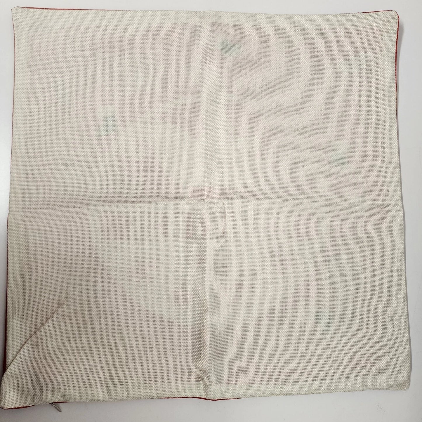 4 Burlap Christmas Pillow Covers 17.5" Sq Red Beige White Holiday Cushion Shams