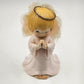 Winking Praying Angel Porcelain Figurine Fiber Optic Light 8" x 4.5"