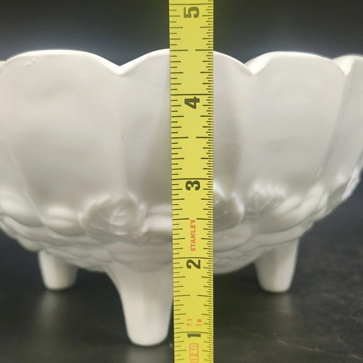 Indiana Glass Harvest Grape Milk Glass Footed Fruit Serving Bowl 12" Vintage