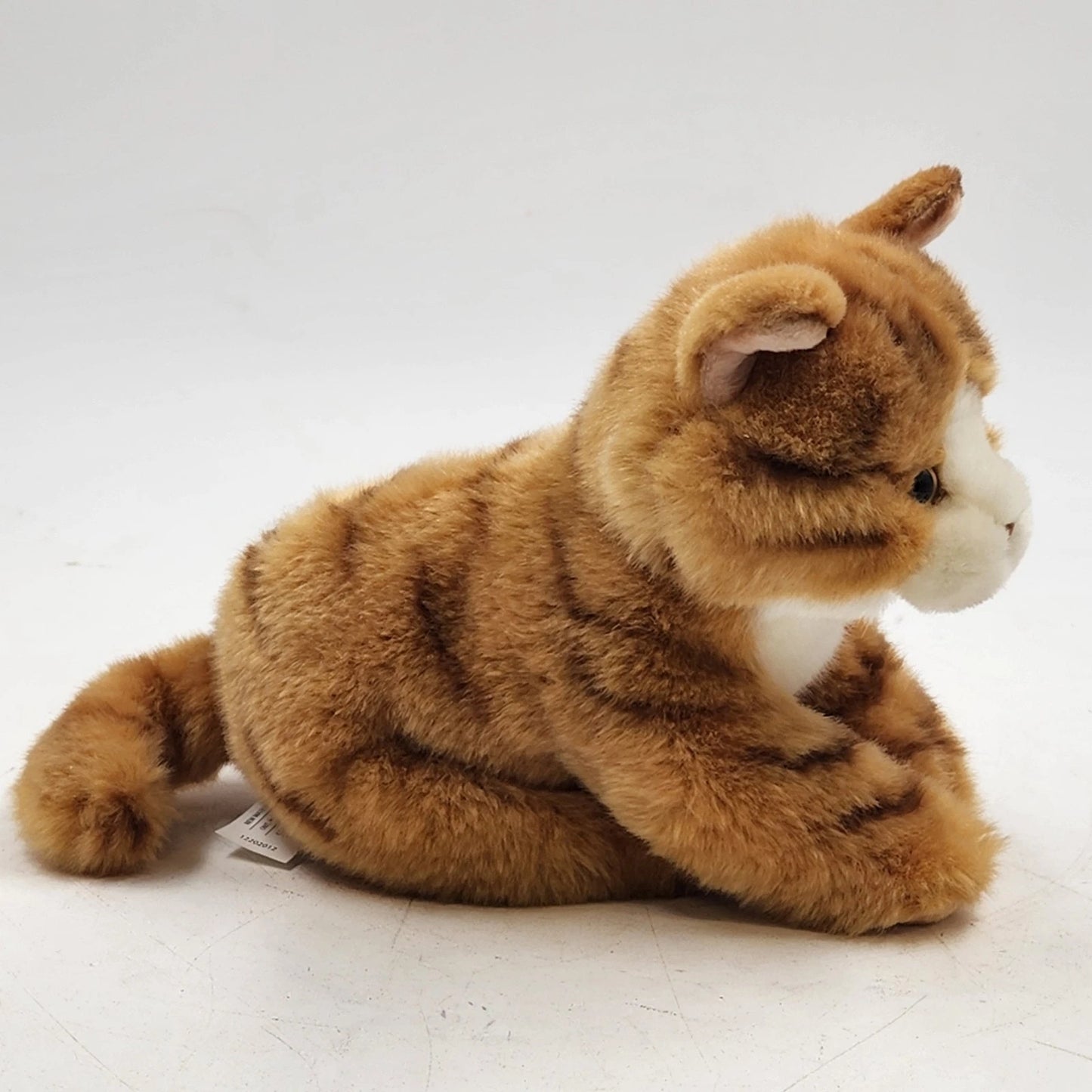 Toys R Us 2012 Realistic Orange White Tabby Kittie Cat Plush Stuffed Animal 10"
