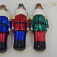 Blown Glass Nutcracker Soldier Christmas Ornaments 4 Piece 7.5" Hand Painted Vtg