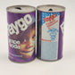 Set of 2 Faygo Fruit Grape Soda Pull Tab Empty Cans Medicine Milestones Vtg 1977
