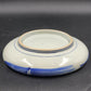 Japanese Porcelain Bowl Blue White Bamboo Dragonfly Design Curled Lip 9.5