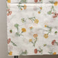 White Twin Size Flat Top Sheet Coverlet Red Yellow Floral & Butterflies Motif