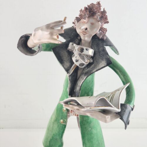 Arnoldo Miniati Ceramic Sculpture Orchestra Maestro Modern Art 10 Inch Tall