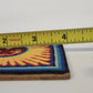 Arte Tepehuano Mexican Yarn Painting Sun Face Handcrafted Natural Wood Plaque 4"