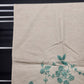 Off-White Linen Table Runner/Dresser Scarf Blue Embroidery 42"x16" Vintage