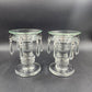 Set of 2 Heavy Crystal Glass Candle Holders Bobeche Pedestal Pendalogues Accents