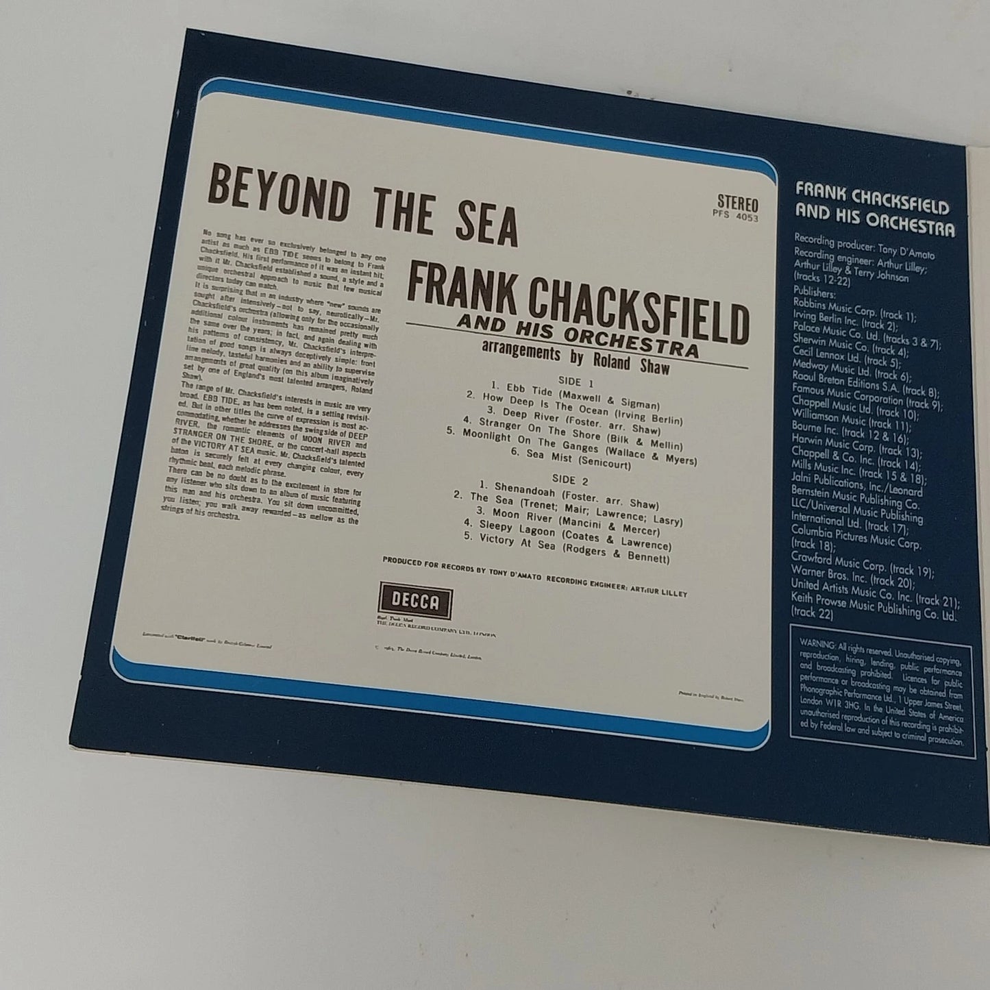 Frank Chacksfield Beyond the Sea New Limelight CD 2004 Decca Phase 4 Stereo