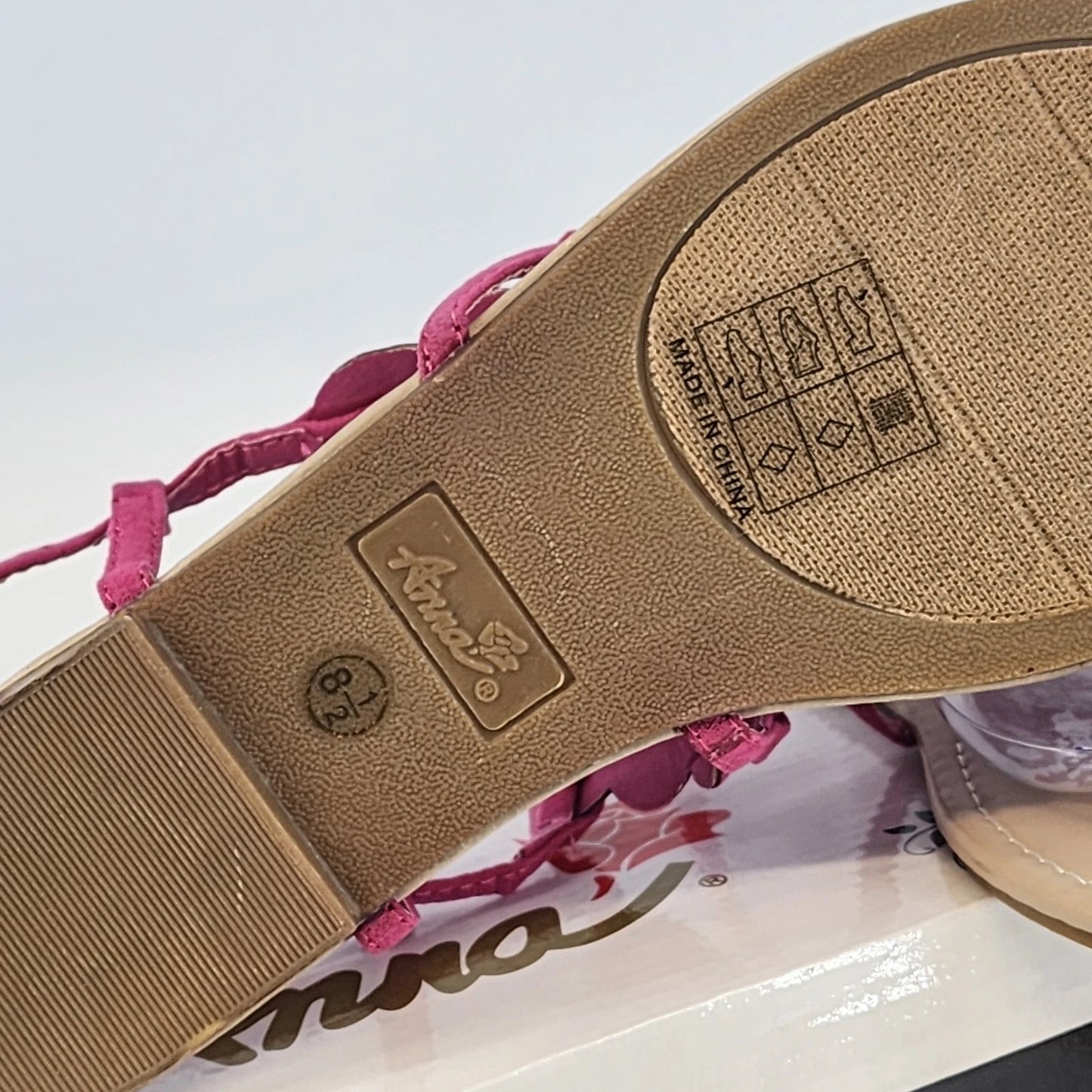 Anna Adele 1 Sandals Womens 8.5 Fuchsia Rhinestone Flats