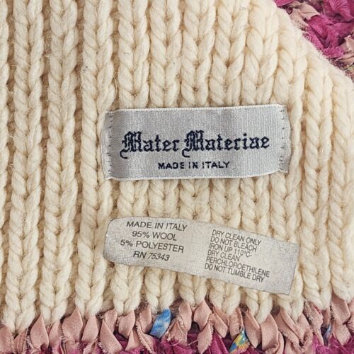 Mater Materiae Wool Scarf Off White and Pink Crochet Pattern Design Vintage