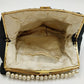 Black French Evening Clutch Bag Wrist Strap French Knot Embroidered Pearls 1930s