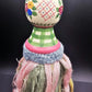 Tassel Pull Cord Finial Curtain Tie-Back LARGE Wood Hand Painted Pink Green