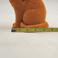 Flocked Orange Cat Figurine 7.25 Inch Fuzzy Ceramic Kitty 1960s 70s