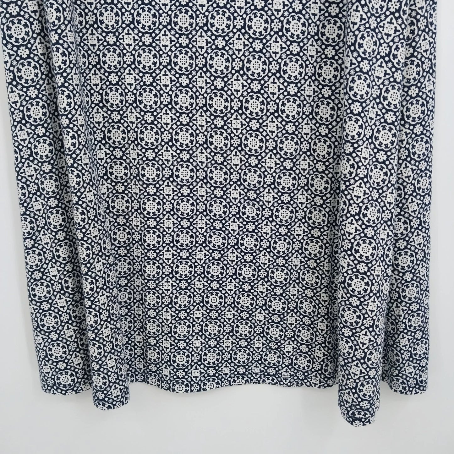 Talbots Pull-On Maxi Skirt Blue White Medallion Print Women's Medium Petite MP