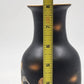 Vintage Kutani Japan Black Porcelain Vase – 8" Hand-Painted with 24K Gold Detailing, White Glazed Interior – Collectible Japanese Art Pottery
