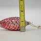 Columbia Glass Pinecone Christmas Ornaments Red Silver Pair 3.5" Missing Cap