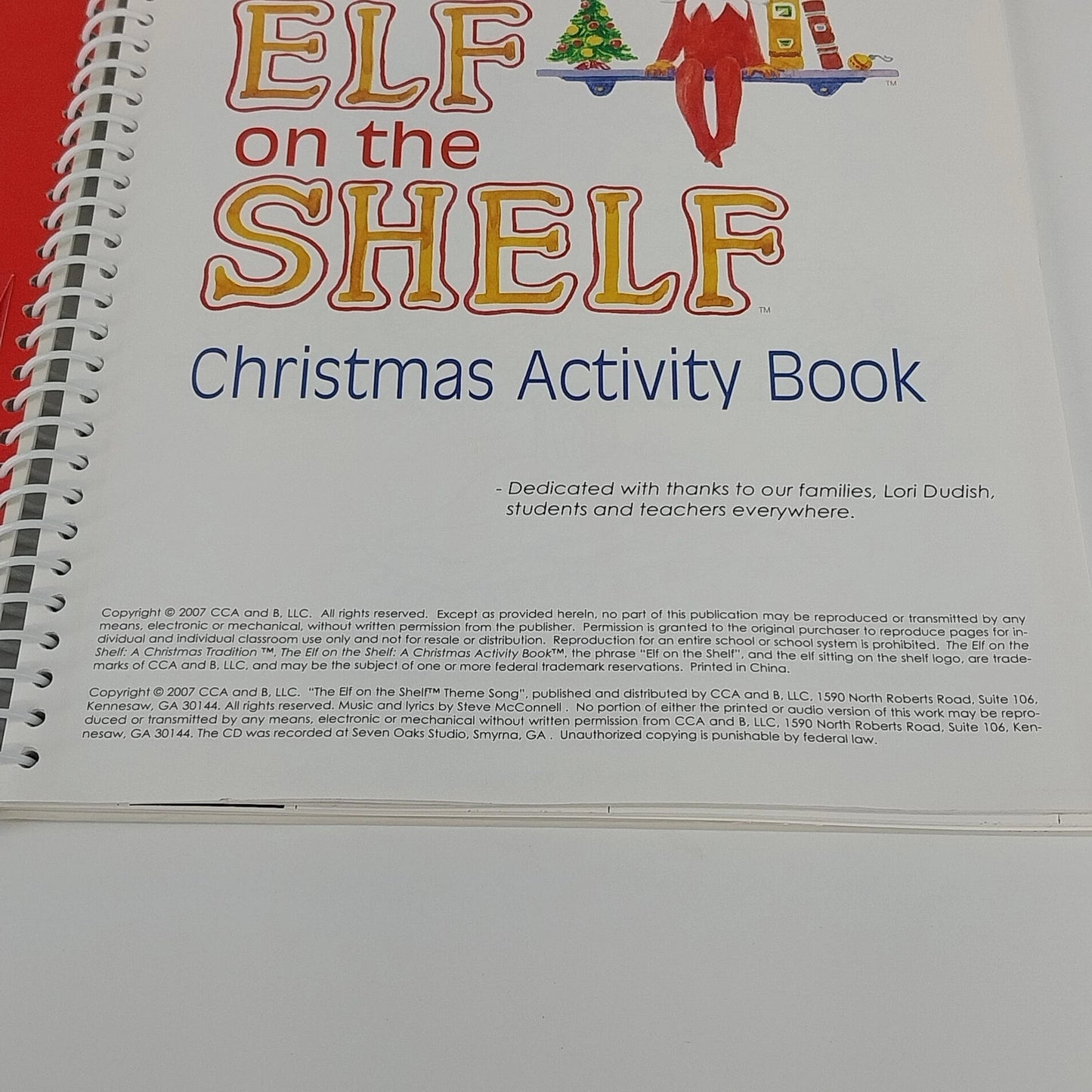 The Elf on the Shelf Christmas Activity Book By Carol & Chanda Spiral Hardcover