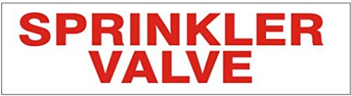 SPRINKLER VALVE Decal 2-1/4"x9" Pressure Sensitive Safety Sign Vinyl Press On Adhesive PD-9902