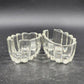 2 Princess House 438 Crystal Utensil Holders Buffet Server Spoon Fork Rests