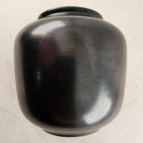 Wächtersbach Black Pottery Metallic Shine Glaze Shield Mark 10095 Pitcher & Vase