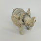 Trunk Up Lucky Elephant Figurine Crushed Oyster Shell Sculpture 5.5" Gray