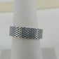 3 Pc Ring Lot Blue Rhinestone Adjustable Silver Tone Flower Chain Link Size 7