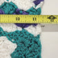 Hand Crochet Scarf Purple Aqua Wave Pattern Mermaid Vibes Shimmer Afghan Knit
