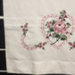 2 Vintage White Pillow Cases with Heart and Flowers Design Hand Embroidered Vtg