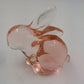 Enesco Art Glass Easter Bunny Peach Figurine 3.5” Vintage Rabbit Paperweight
