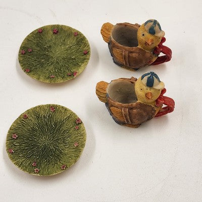 Popular Imports 8pc Mini Tea Set Chicken Roaster Polystone Resin Decor 1995