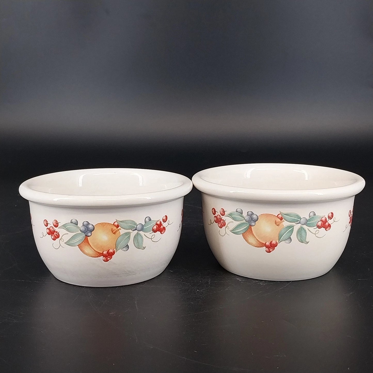 2 Corning Corelle Coordinates Abundance 7 oz Ramekin Bowls Dessert Custard Cups